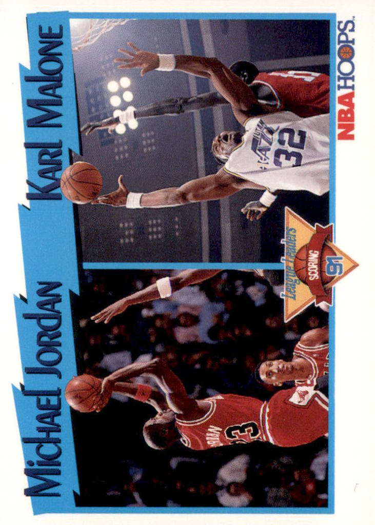 1991 Hoops #306 League Leaders (w/K. Malone)